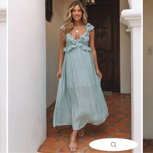 Vici ruffle blue dress